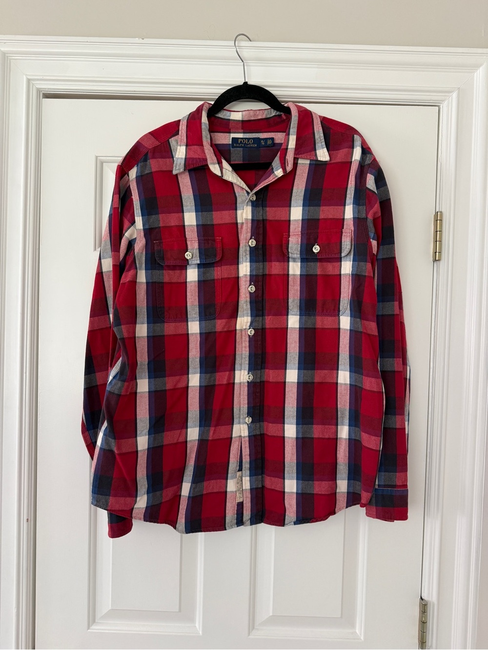 Men’s XL Polo by Ralph Lauren Red Plaid Button-Up Flannel Shirt